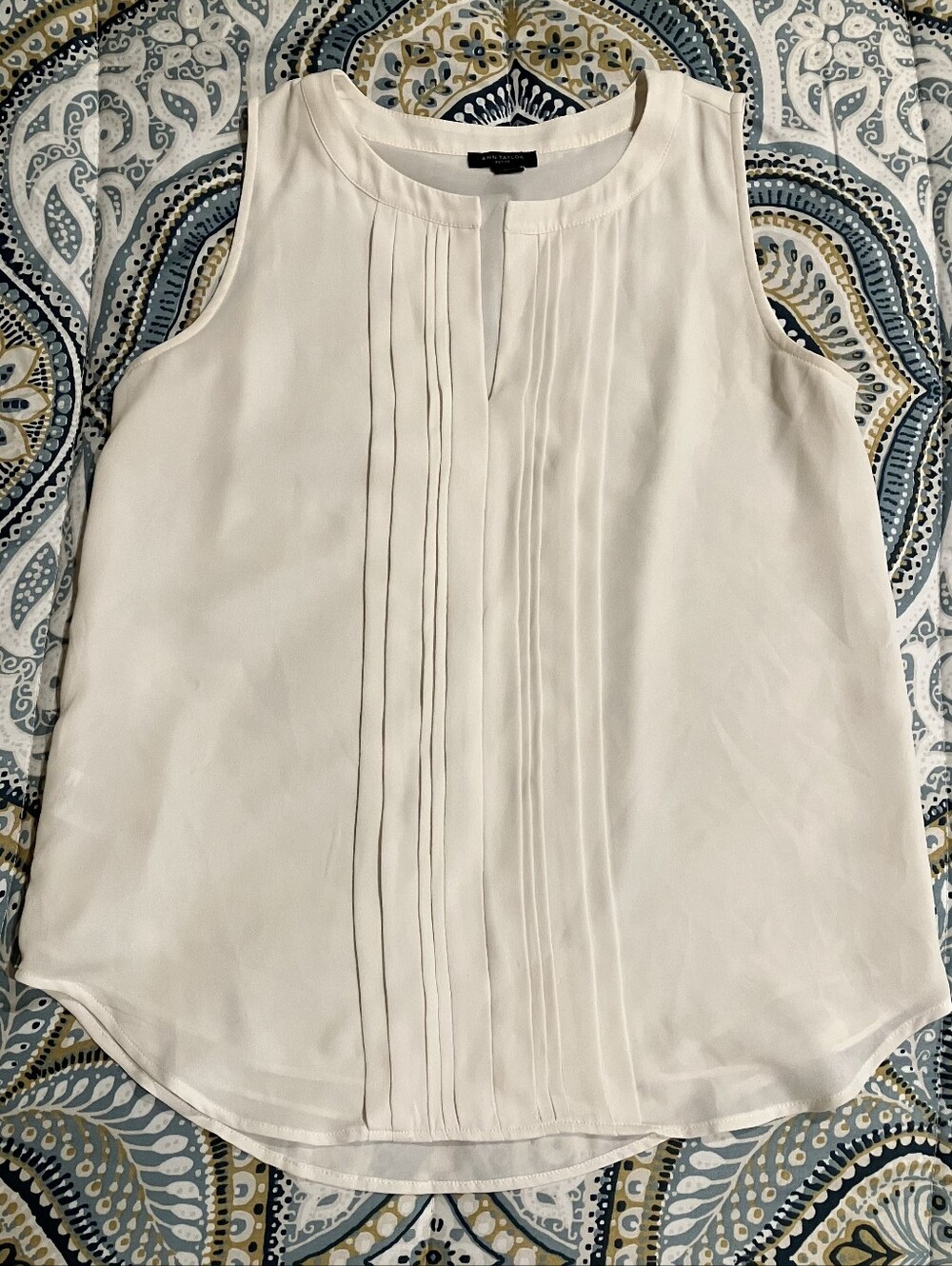 Sleeveless Pintuck Front Blouse